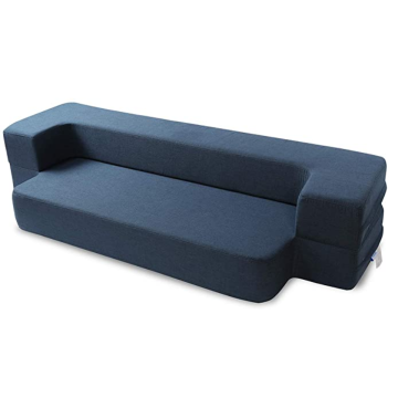 Folding Bed Couch Dark Blue Twin